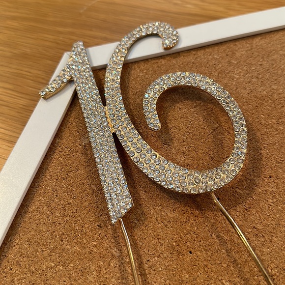 Monogram Cake Toppers - Gold Rhinestone - 16 - Picture 5 of 14